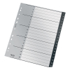 Leitz Recycle intercalaires A4 en plastique avec 20 onglets (11 trous) - noir 12110000 226472 - 3
