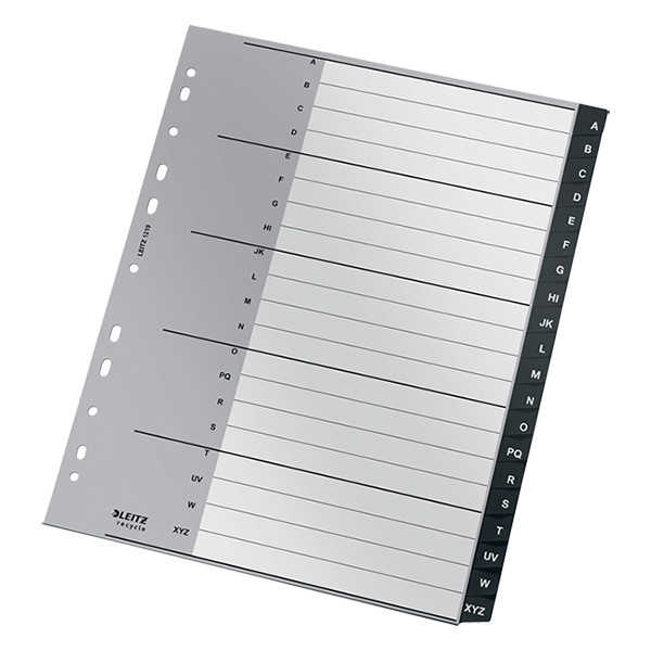 Leitz Recycle intercalaires A4 en plastique avec 20 onglets A-Z (I) (11 trous) - noir 12190000 226474 - 2