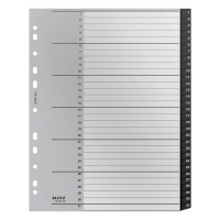 Leitz Recycle intercalaires A4 en plastique avec 31 onglets (11 trous) - noir 12180000 226473
