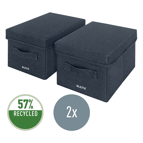Leitz boîte de rangement en tissu petit format (2 pièces) - gris foncé 61460089 202507 - 2