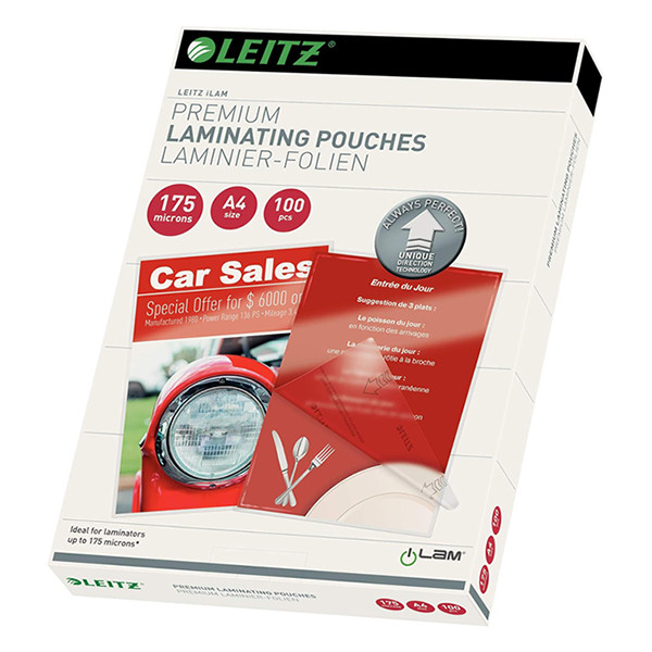 Leitz iLAM pochette de plastification A4 brillante 2x175 microns (100 pièces) 74830000 211094 - 1