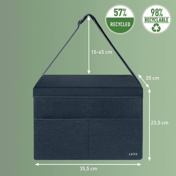 Leitz sac de rangement en tissu avec rabat (M) - gris SE001136 - 3