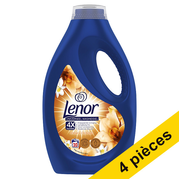Lenor Offre : 4x Lenor Orchidée Dorée lessive liquide 900 ml (20 lavages)  SLE00475 - 1