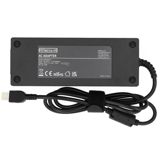Lenovo 135W adaptateur à embout carré (20V, 6,75A, 135W, marque 123accu) ADR00246 Lenovo 135W adaptateur à embout carré (20V, 6,75A, 135W, marque 123accu) ADR00246 - 2
