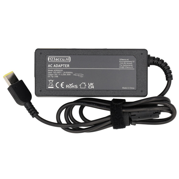 Lenovo 65 W adaptateur à embout carré (20 V, 3,25 A, 65 W, marque 123accu) ADR00225 - 2