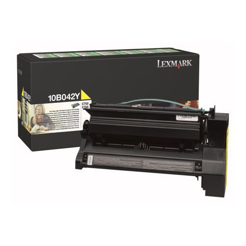 Lexmark 10B042Y toner jaune haute capacité (d'origine) 10B042Y 034300 - 1