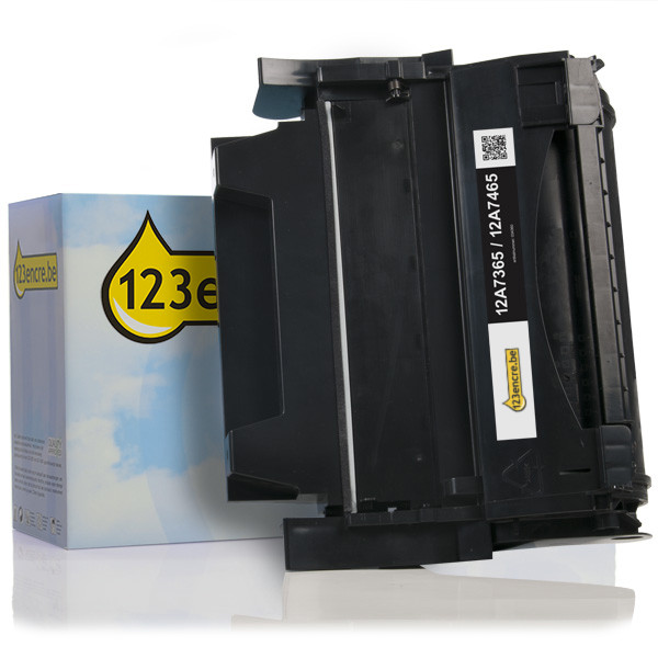 Lexmark 12A7365 / 12A7465 toner extra haute capacité (marque 123encre) - noir 12A7465C 034360 - 1