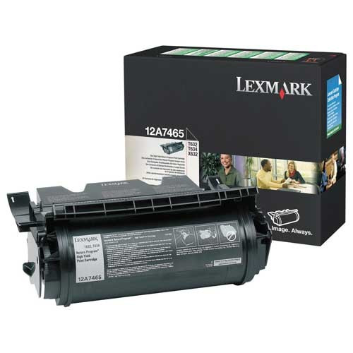 Lexmark 12A7465 toner extra haute capacité (d'origine) - noir 12A7465 034355 - 1