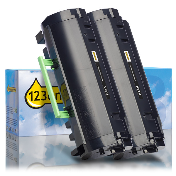 Lexmark 512H (51F2H00) toner haute capacité pack double (marque 123encre) - noir 037551 - 1