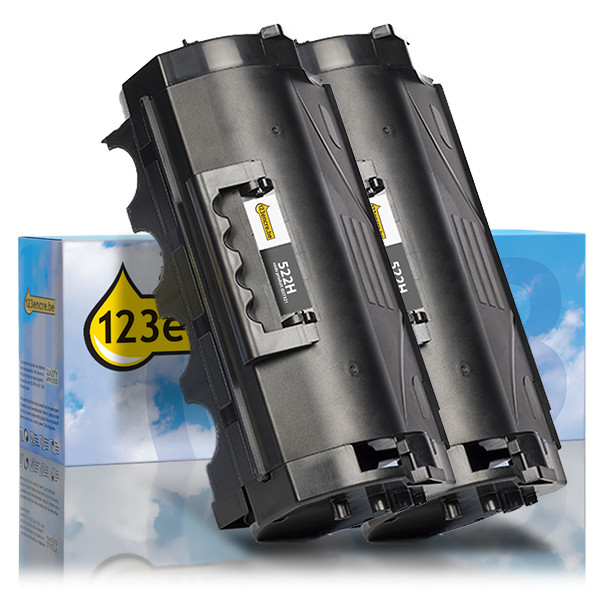 Lexmark 522H (52D2H00) toner haute capacité pack double (marque 123encre) - noir 037333 - 1
