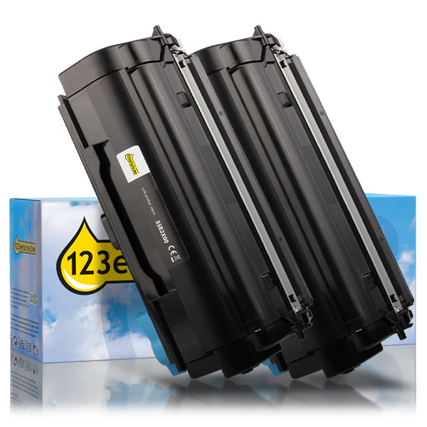 Lexmark 55B2X00 toner extra haute capacité pack double (marque 123encre) - noir 038049 - 1