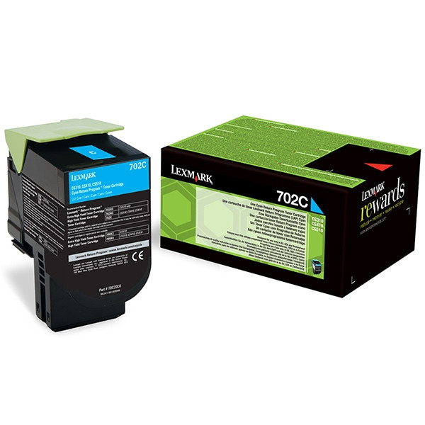 Lexmark 702C (70C20C0) toner (d'origine) - cyan 70C20C0 037240 - 1