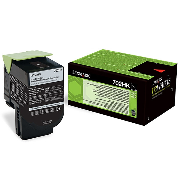 Lexmark 702HK (70C2HK0) toner haute capacité (d'origine) - noir 70C2HK0 037246 - 1