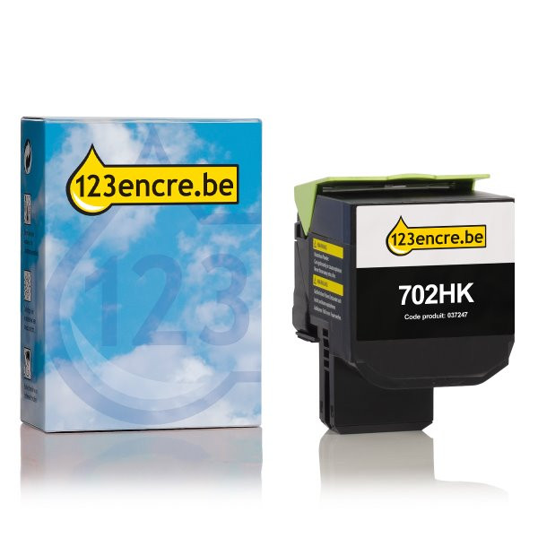 Lexmark 702HK (70C2HK0) toner haute capacité (marque 123encre) - noir 70C2HK0C 037247 - 1