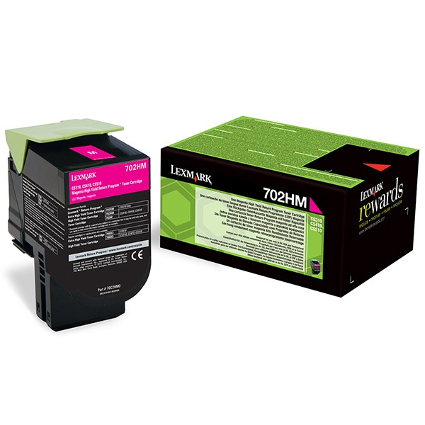 Lexmark 702HM (70C2HM0) toner haute capacité (d'origine) - magenta 70C2HM0 037250 - 1