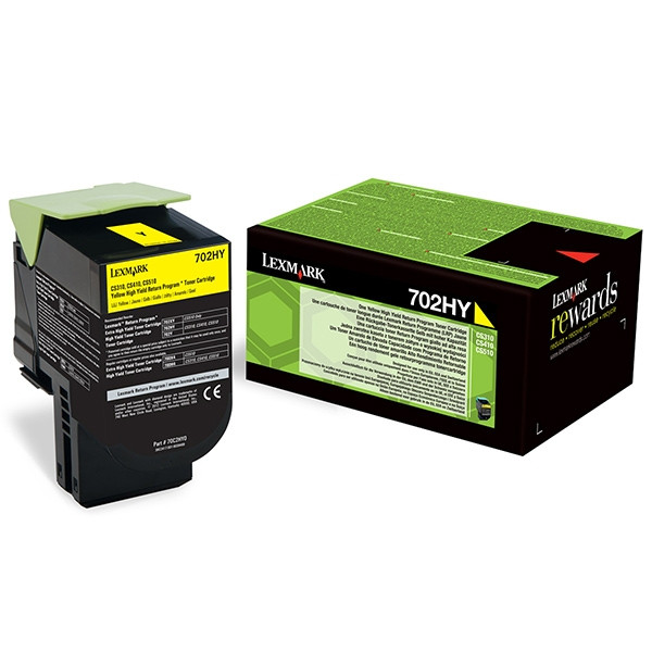 Lexmark 702HY (70C2HY0) toner haute capacité (d'origine) - jaune 70C2HY0 902984 - 1