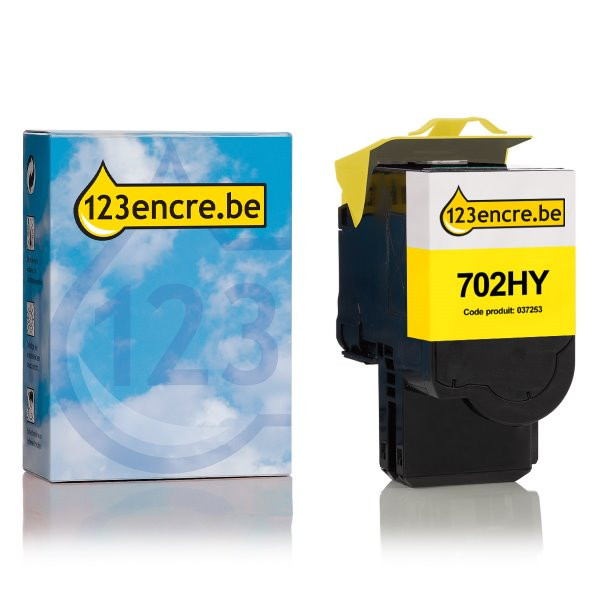 Lexmark 702HY (70C2HY0) toner haute capacité (marque 123encre) - jaune 70C2HY0C 037253 - 1