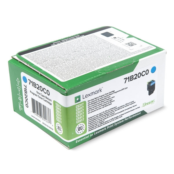 Lexmark 71B20C0 toner (d'origine) - cyan 71B20C0 037742 - 1