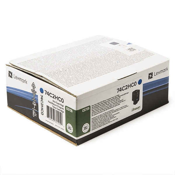 Lexmark 74C2HC0 toner extra haute capacité (d'origine) - cyan 74C2HC0 037666 - 1