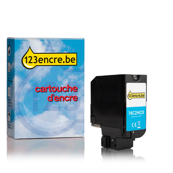 Lexmark 74C2HC0 toner extra haute capacité (marque 123encre) - cyan 74C2HC0C 037667 - 1