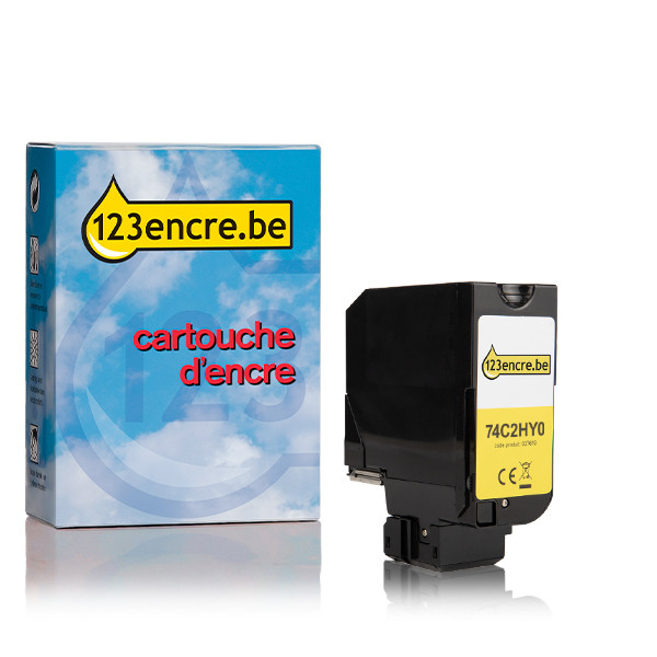 Lexmark 74C2HY0 toner extra haute capacité (marque 123encre) - jaune 74C2HY0C 037671 - 1