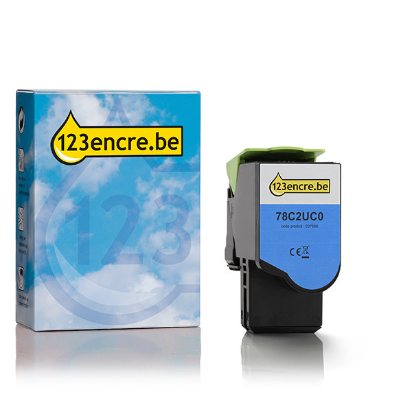 Lexmark 78C2UC0 toner capacité ultra-haute (marque 123encre) - cyan 78C2UC0C 037895 - 1