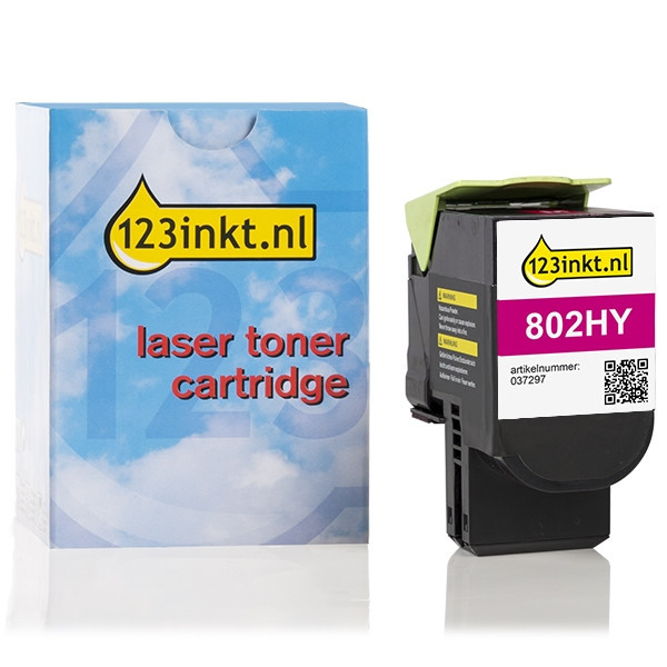 Lexmark 802HM (80C2HM0) toner haute capacité (marque 123encre) - magenta 80C2HM0C 037297 - 1