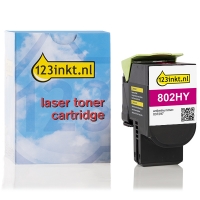 Lexmark 802HM (80C2HM0) toner haute capacité (marque 123encre) - magenta 80C2HM0C 037297