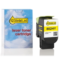 Lexmark 802HY (80C2HY0) toner haute capacité (marque 123encre) - jaune 80C2HY0C 037299