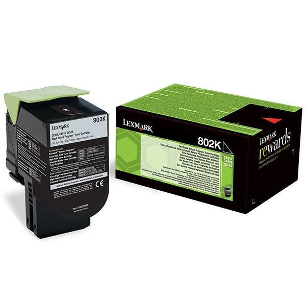 Lexmark 802K (80C20K0) toner faible capacité (d'origine) - noir 80C20K0 037276 - 1