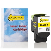 Lexmark 802SY (80C2SY0) toner (marque 123encre) - jaune 80C2SY0C 037291