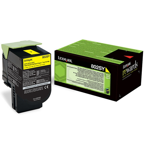 Lexmark 802SY (en 80C2SY0) toner (d'origine) - jaune 80C2SY0 037290 - 1