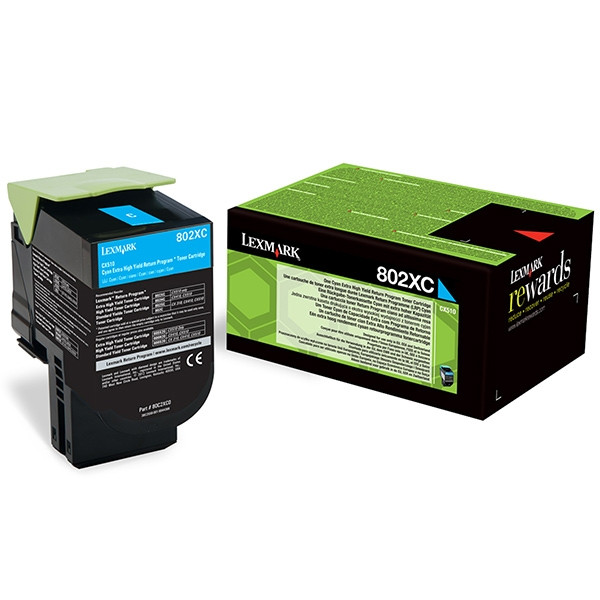 Lexmark 802XC (80C2XC0) toner extra haute capacité (d'origine) - cyan 80C2XC0 903527 - 1