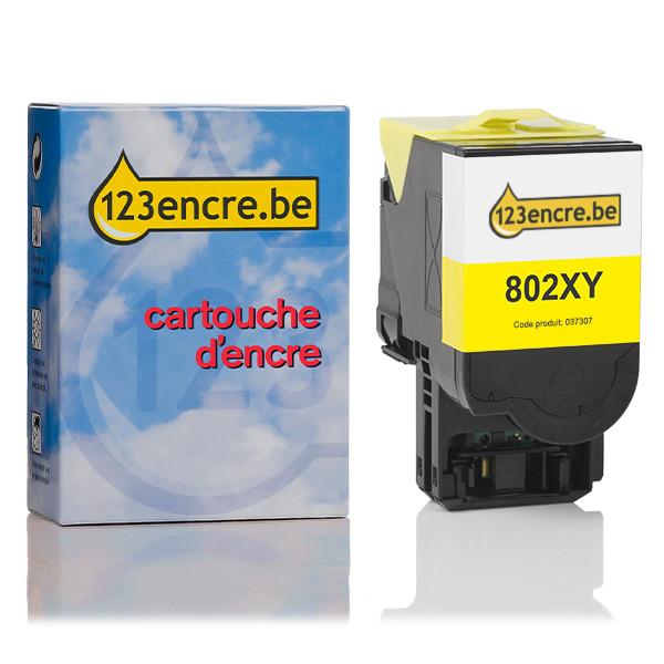 Lexmark 802XY (80C2XY0) toner extrta haute capacité (marque 123encre) - jaune 80C2XY0C 037307 - 1