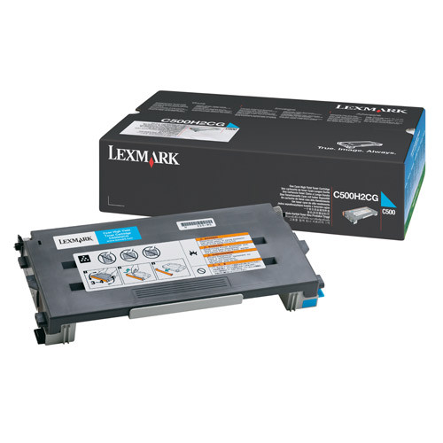 Lexmark C500H2CG toner cyan haute capacité (d'origine) C500H2CG 034800 - 1