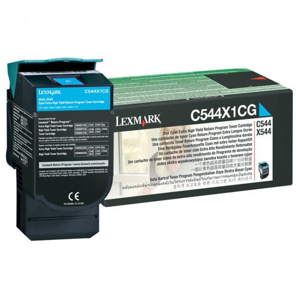 Lexmark C544X1CG toner extra haute capacité (d'origine) - cyan C544X1CG 037010 - 1