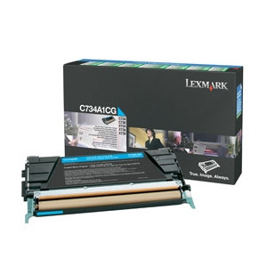 Lexmark C734A1CG toner (d'origine) - cyan C734A1CG 037070 - 1