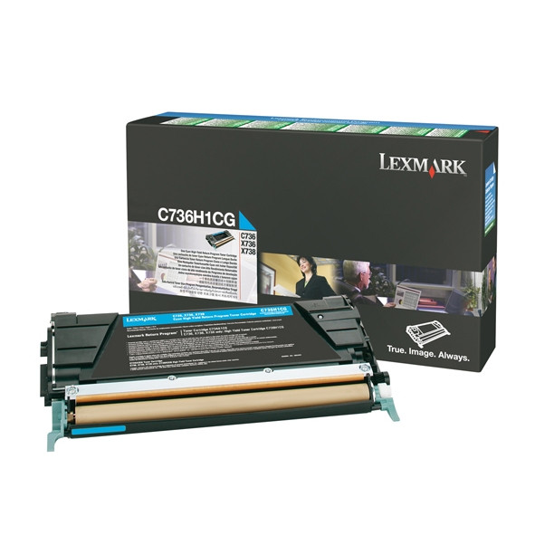 Lexmark C736H1CG toner haute capacité (d'origine) - cyan C736H1CG 037078 - 1