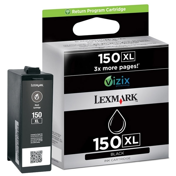 Lexmark N°150XL (14N1614E) cartouche d'encre haute capacité (d'origine) - noir 14N1614E 040464 - 1