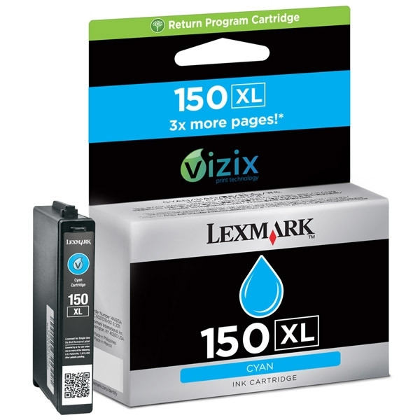 Lexmark N°150XL (14N1615E) cartouche d'encre haute capacité (d'origine) - cyan 14N1615E 040466 - 1