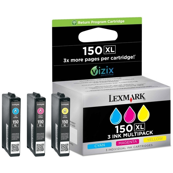 Lexmark N°150XL (14N1807E) multipack C/M/Y (d'origine) 14N1807E 040482 - 1