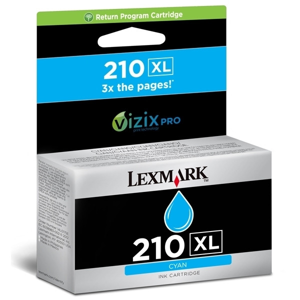 Lexmark N°210XL (14L0175E) cartouche d'encre cyan haute capacité (d'origine) 14L0175E 040610 - 1
