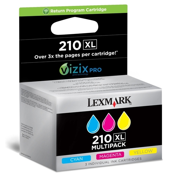 Lexmark N°210XL (14L0269E) multipack C/M/Y (d'origine) 14L0269E 040618 - 1