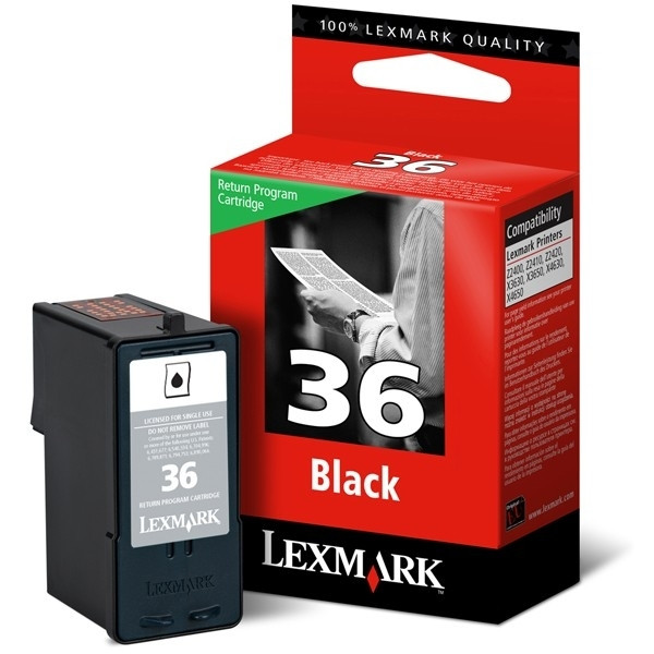 Lexmark N°36 (18C2130E) cartouche d'encre (d'origine) - noir 18C2130E 040370 - 1