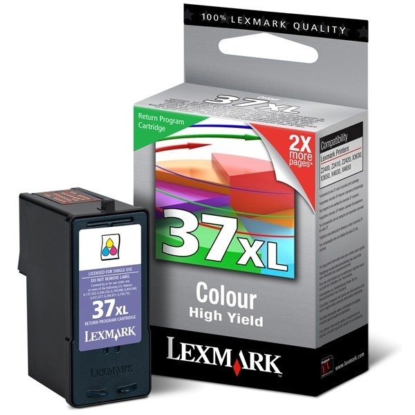 Lexmark N°37XL (18C2180E) cartouche d'encre haute capacité (d'origine) - couleur 18C2180E 040385 - 1