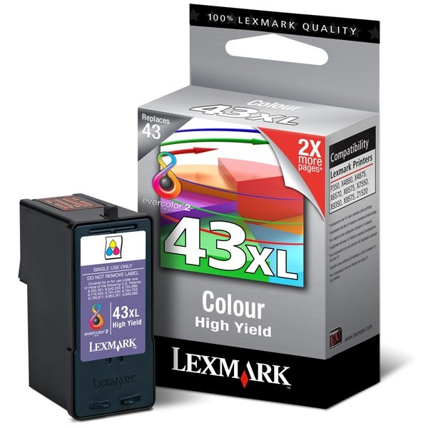 Lexmark N°43XL (18YX143E) cartouche d'encre (d'origine) - couleur 18YX143E 040319 - 1
