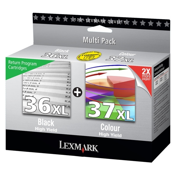 Lexmark Offre combinée: Lexmark N°36XL + N°37XL (80D2978) (d'origine) 80D2978 040388 - 1