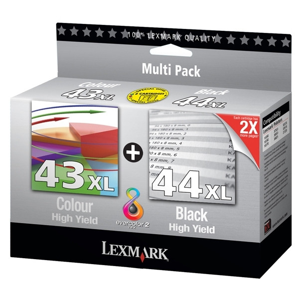 Lexmark Offre combinée: Lexmark N°43XL + N°44XL (80D2966) (d'origine) 80D2966 040328 - 1