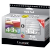 Offre combinée: Lexmark N°43XL + N°44XL (80D2966) (d'origine)