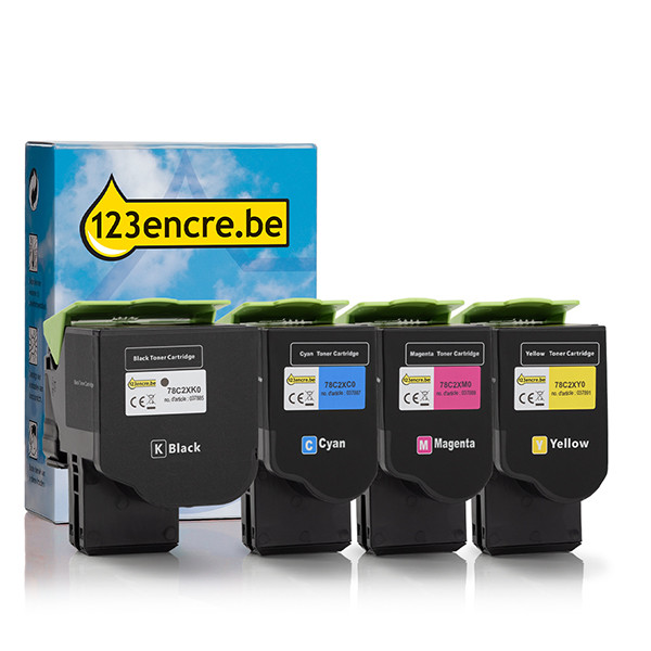 Lexmark offre : 78C2XK0, CG, MG, YG noir + 3 couleurs (marque 123encre)  131981 - 1